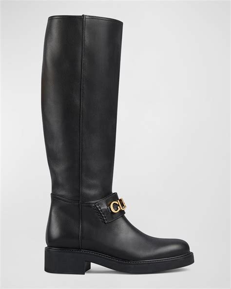 lace gucci logo boots|gucci riding boots.